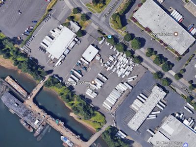 Satellite view of the White Arrow terminal in Portland, OR